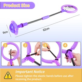 Children's Flashing Jump Ring Foot Spinner with Counter, Timer, Calorie Counter, Swing Wheel with Light Wheel, Toy Gifts for Girls 6-12 Years, Christmas, Easter, Holiday, Birthday Gifts (Purple)