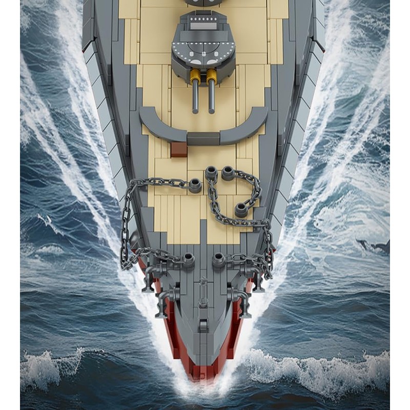 FULHOLPE Queen Elizabeth Class Battleship Building Blocks Set, MOC Military