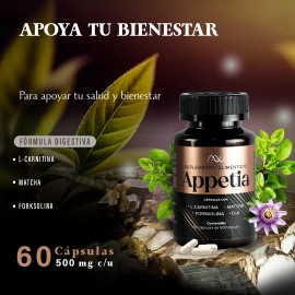 Carnitina, Matcha, Forskolina y CLA con Vinagre de Manzana – Acelera el Metabolismo, Controla el Apetito y Potencia la Quema de Grasa Naturalmente – Fórmula Premium de Appetia Nutrinova
