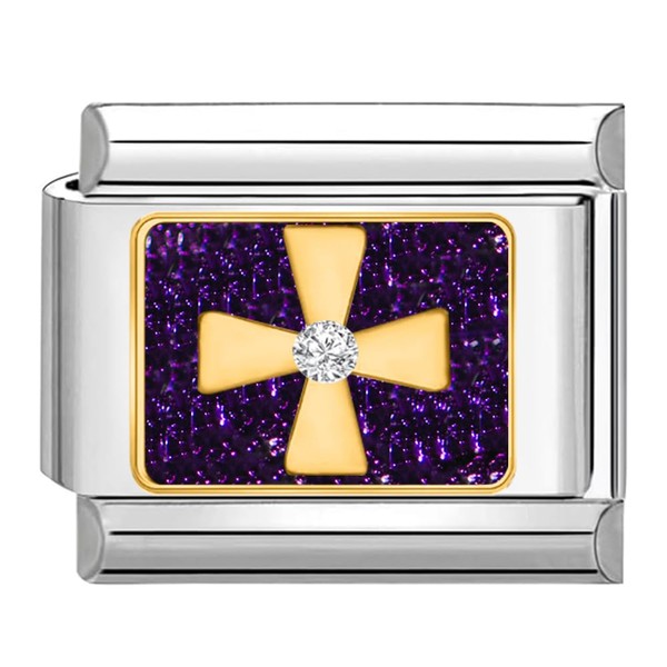 Quiges - 9mm Italian Style Charm Link Module Stainless Steel