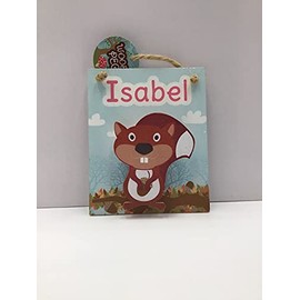 Isabel Children's Magnetic mini Clip Board school reminders reminder on Fridge wall plaque with spring peg with Funny Faced Squirrel