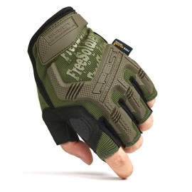 Free Soldier Men's Tactical Motorcycle Gloves Half Finger Full Finger Gloves with Padding Ideal for Bicycle Airsoft Military Paintball Climbing and Other Outdoor Activities, green, s