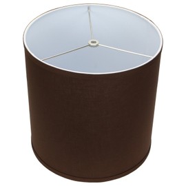 FenchelShades.com 12" Top Diameter x 12" Bottom Diameter 12" Height Cylinder Drum Lampshade USA Made (Coffee)