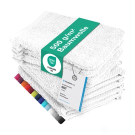 Pack of 10 Wash Mitts, 15 x 21 cm, 100% Cotton