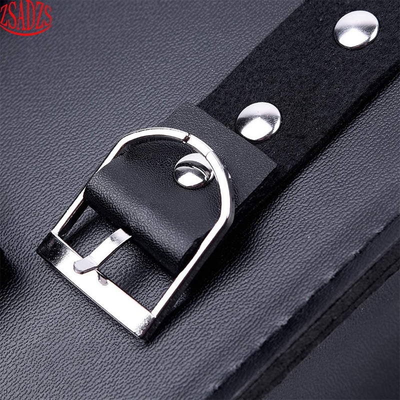 ZSADZS Motorcycle Side Bag Luxury Tool Bag Travel Touring Leather