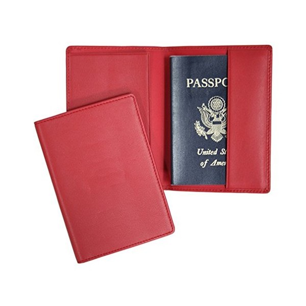 Full Grain American Cowhide Passport Jacket - Red
