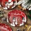 JarThenaAMCS 50Pcs Merry Christmas Oval Paper Plates Xmas Gnome Snowman