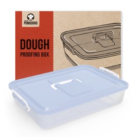Chef Pomodoro Pizza Dough Proofing Box, 14 x 11-Inch, Preparation Container with Lid, Fits 4-6 Proofing Balls, Household Pizza and Bread Dough Tray With Convenient Carry Handle (Blue)