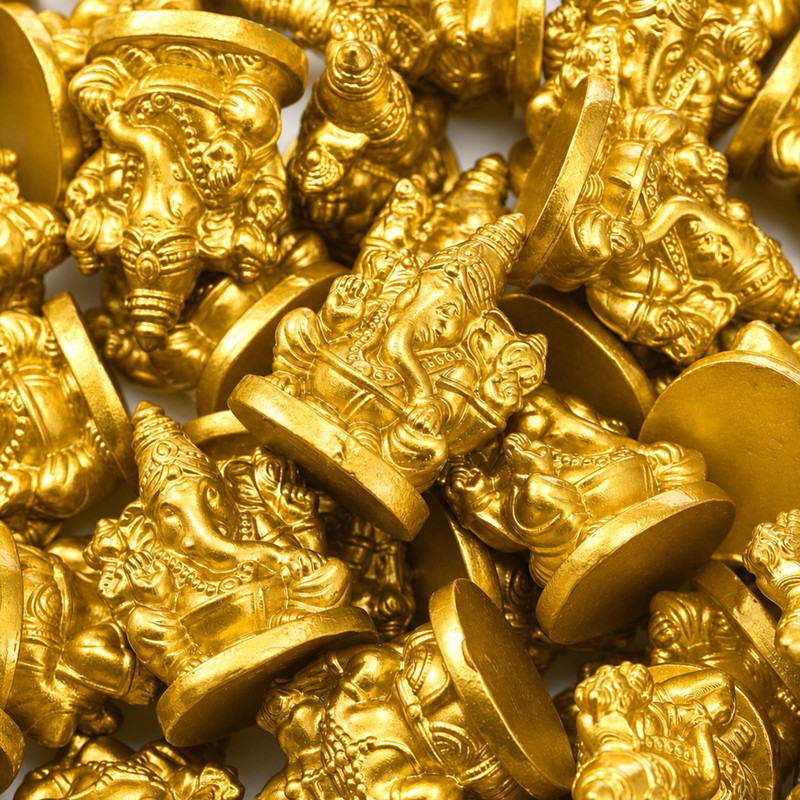 48pcs Mini Ganesha Statue Bulk Indian Return Gift for Puja,