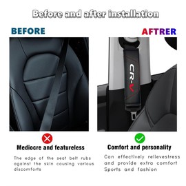 2Pcs Carbon Fiber Leather Seat Belt Cushions Shoulder Pad Soft for Honda CR-V Accessories,Car Seat Belt Pads Safety Belt Cover Pad (for CRV)