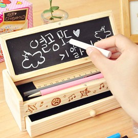 Wooden Pen Box Desk Organiser Storage Box Organiser Pen Box Pen Holder Desk Organiser with Drawer for Office Desk