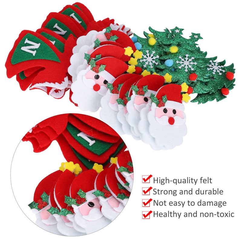 30Pcs Christmas Tree Felt Wall Hanging Door Murals Kids Gifts