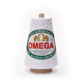 SUPERFINA NO.30 [240grs] by Omega - 100% Mercerized Cotton Yarn Ideal for Fine Crochet - Color: 01 - White BCO