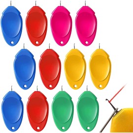 TOOVREN Needle Threader for Hand Sewing 12 Pcs Plastic Wire Hook Simple Threader for Needles Small Eye Needle Threader for Sewing Machine Needle Threader Tool for Sewing Crafting