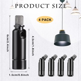 Tondiamo 4 Pcs Black Sloped Ceiling Light Adapter 180 Degree Pendant Suspension Canopy for Chandelier Track Ceiling Lamp Pendant Vaulted Overhead Light Hanging Helper for Vaulted or Angled Overhead