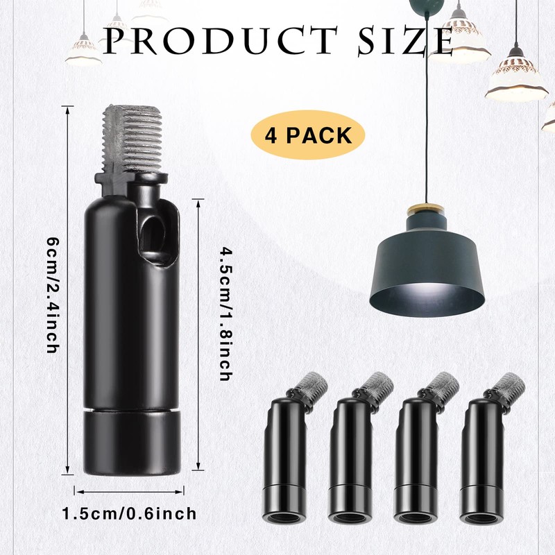 Tondiamo 4 Pcs Black Sloped Ceiling Light Adapter 180 Degree