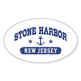 CafePress Stone Harbor NJ Oval Car Bumper Sticker