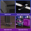DUMOS Gaming Desk, Monitor Stand, LED Lights, Storage Shelves