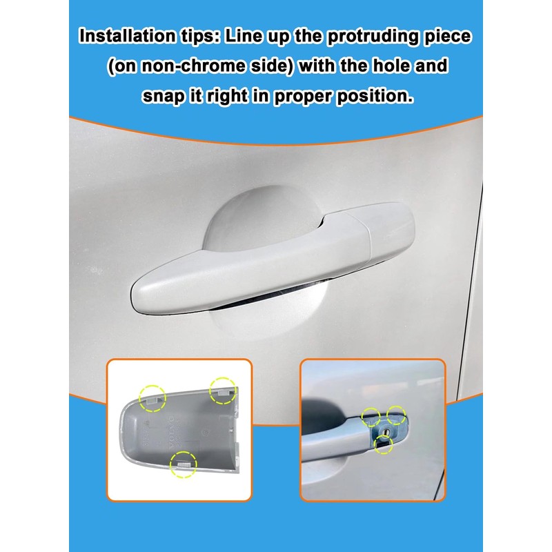 CZShiYue Car Front Left Exterior Door Handle Lock Cover Fit