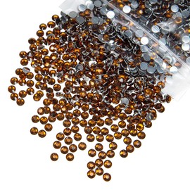 qiipii 1550PCS 5mm Dark Brown Crystal Resin Rhinestones for Crafting Flatback Chocolate Stones Bulk SS20 Non-Hotfix Diamonds Crystals Gems for Nails Face Eyes Makeup Mugs Tumblers Bottles DIY Crafts