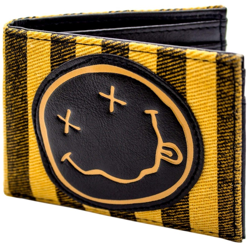 Nirvana Nevermind Grunge Smiley Rock Band Emblem Wallet Bi-Fold ID