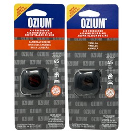 Ozium Membrane Car Vent Clip AC Air Fresheners Car Air Freshener and Car Odor Eliminator (Caribbean Breeze + Vanilla, 2 Packs Combo Kit)