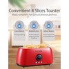 Toaster 4 Slice,KOTIAN Retro Long Slot Toasters with Countdown Timer,Stainless