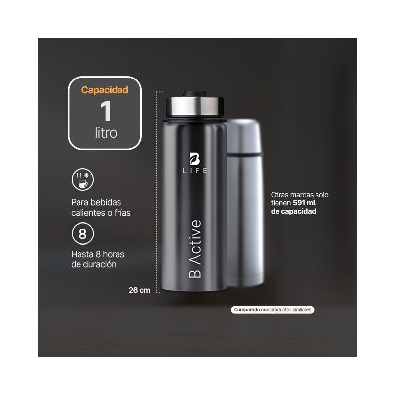 B Active | Botella Térmica, 1 L (32 Oz)