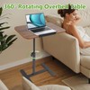 GENDLTHIJ Adjustable Overbed Table with Wheels 90°Tilting Bedside Bed Table