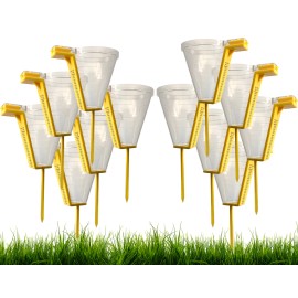 New Resourcs Group Pro Big Pack Extremely Accurate Sprinkler Calibration Tool Cups/Cones Rain Gauge - 12 Pack