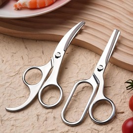 Jasni 2-Pack All 304 Stainless Steel Baby Food Scissors Detachable Vegetables Meat Noodles Kitchen Shears for Infant Kids Anti-Rust Food-Grade Dishwasher Safe with Travel Storage Case