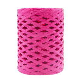 Mandala Crafts Hot Pink Raffia Ribbon for Gift Wrapping - 100 Yds Natural Raffia String Straw Paper Ribbons for Crafts and Decoration