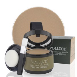 VOLLUCK Root Powder, Long-Lasting Hairline Powder for Women and Men, Waterproof Hair Powder, Root, Hairline, Concealing for Thin Spots, Bald Spots, Grey Hair Covering, 4 g (Light Coffee)