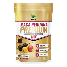 Maca Premium Mix, Mezcla Amarilla, Roja y Negra Peruana, 500 g, Incluye Scoop, Mas Energía, Calidad Premium, Sabor Natural