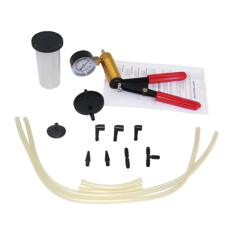 Beduan 16pcs Brake Bleeder Kit Hand Held Vacuum Pump Tester
