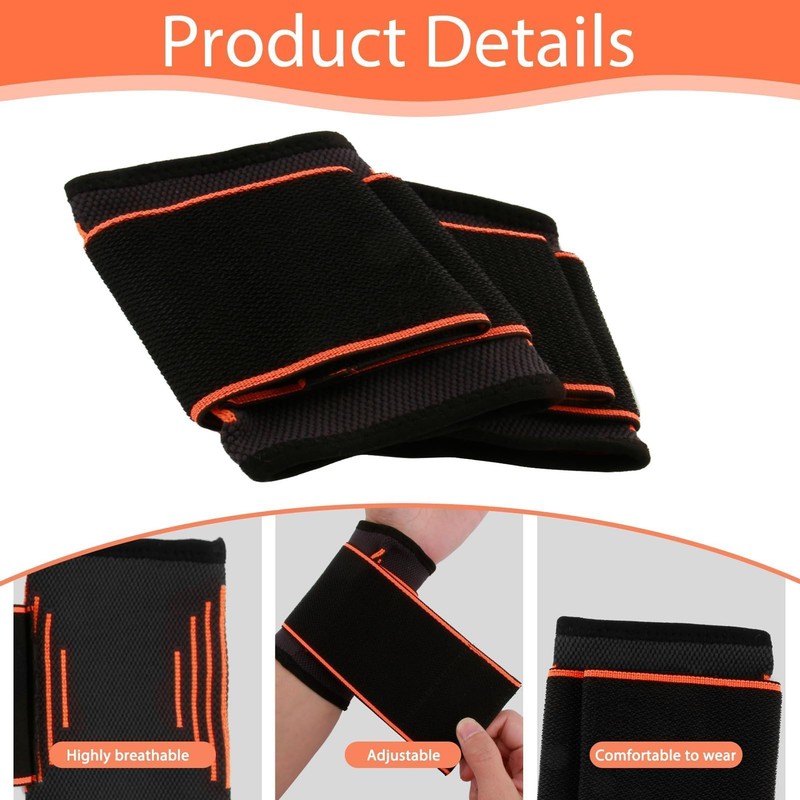2 Wrist Braces Sports with Velcro Fastening, Wrist Protector Bracelet,
