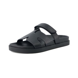 CUSHIONAIRE Women's Estate Footbed Sandal With +Comfort, Black 10