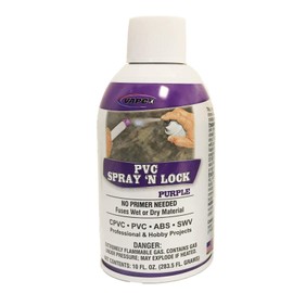 Vapco PVC Spay N' Lock Sealant - Bonds Wet & Dry PVC, CPVC, ABS, SWV, #1 for Contractors (Purple)