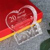KWOOD Customized Engraved Heart-Shaped Crystal, 20 Year 20th Anniversary Wedding