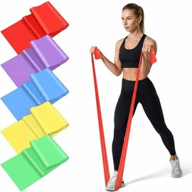 5PCS Bandas Elásticas, Bandas de Resistencia Deportivas, Ligas de Resistencia para Ejercicio de Material TPE para Entrenamiento de Fuerza, Yoga, Pilat