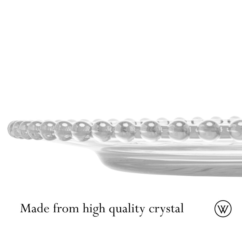 WOLFF - Set of 4 Pearl Beaded Crystal Dinner Plates