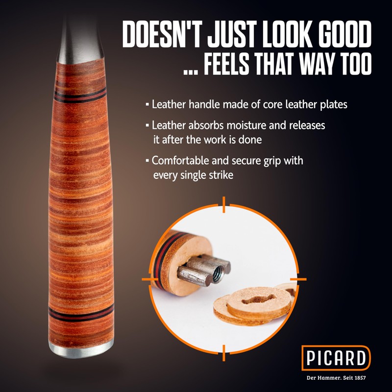 Picard Full-Steel Roofing Hammer, Carpenters Hammer, Checked Face, Magnetic Nail