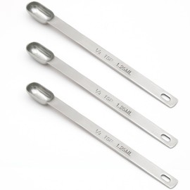 BERYLER 3PCS 1/4tsp (1.25ml) Single Measuring Spoon, Stainless Steel Long Handle Individual Teaspoons Only