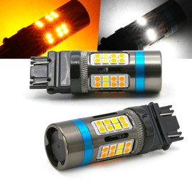 Syneticusa 3157 Error Free Canbus Dual Color Switchback LED Turn Signal Light Bulbs No Hyper Flash All in One Built In Resistors (Turn Signal-Amber)