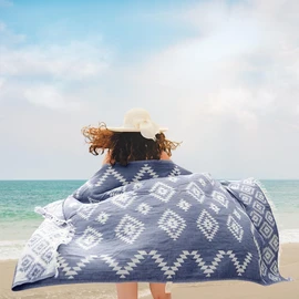 Mebien touche de la nature Turkish Towels Beach Towels Oversized (35”x67”) Beach Towels for Adults Quick Dry and Sand Free Beach Towel Beach Blanket 100% Cotton Turkish Towel - Navy Blue