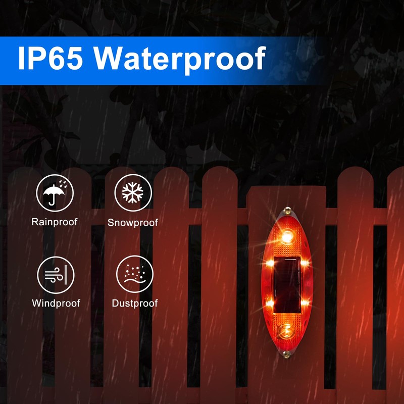 Aolyty Solar Strobe Warning Light Outdoor, Bright Solar Safety Flashing