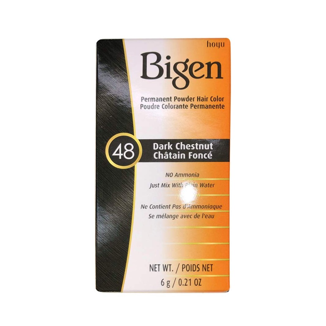 Bigen Powder Hair Color #48 Dark Chestnut 0.21oz (2 Pack)