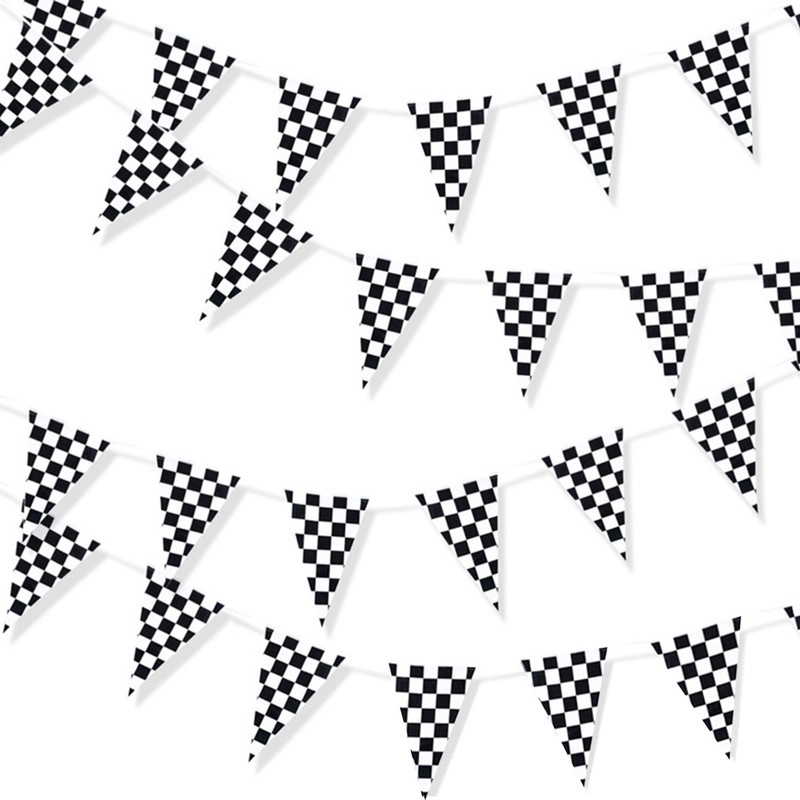 60m PE Black and White Checkered Racing Flag F1 Racing