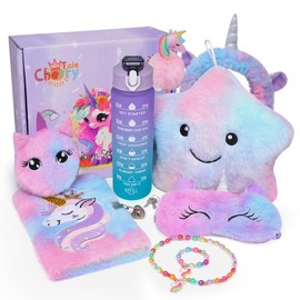 Cherry Tale Unicorn Gifts for Girls Age 6-8, Kids Unicorn Toys Set with Light Up Star Pillow Diary Headband Eye Mask Christmas Birthday Gifts for Little Girls Age 4 5 6 7 8 9 10