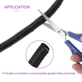 DMiotech 3meter Wire Loom Split Tubing 19mm, Cord Protectors from Pet Flexible Conduit Cable Management for Office, Home, Garden, Black